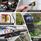 Worth Short Leader Black Garden Hose 3/4 in. x 5 ft. -Kink Free, No Leaking, Male/Female Fittings -Heavy Duty Durable Flexible Lightweight Water Pipe -Brass Aluminum Ends for Household & Commercial