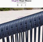 PURPLE LEAF Patio Dining Set for 10 with Gray Storage Box All-Weather Wicker 11 Piece Aluminium Outdoor Table and Chairs Set Included Cushions Modern Outdoor Furniture Set Grey and Navy