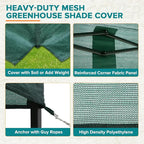 EAGLE PEAK Replacement Mesh Cover for 12x8 Portable Walk-in Pop up Greenhouse, Front and Rear Zippered Entry Doors (Frame Not Included), Green