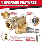 Meteor Blast Pivoting Coupler, 120 Degree with 5 Angles, heavy duty design and Stainless Steel Safety Lock for Pressure Washer Spray Nozzle, Clean Hard to Reach Area, 5000PSI, 1/4” Quick Connect
