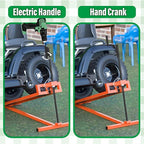 Lawn Mower Lift Jack 880Lbs Riding Mower Lift with Manual Handle and Power Tool Extension Handle Space-Saving Foldable Lawn Tractor Lift for Lawn mowers and Garden Tractors (Orange)
