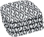 BrylaneHome Indoor/Outdoor Chair Pads (Set of 4) - 16" L x 15.6" W - Water, Stain & Fade Resistant - Black Ikat
