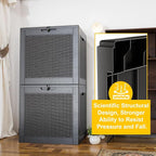 31 Gallon Waterproof Outdoor Resin Deck Box with Lockable Lid, Stylish Wicker Pattern, Easy Assembly Features and Convenient Handles For Patio Cushion, and other Patio Furniture (Black)