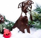 Corten Steel American Pit Bull Terrier Dog Silhouette Yard Stake (Small)