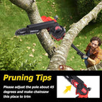 2-IN-1 Cordless Pole Saw and Mini Chainsaw, 8 Inch Electric Pole Saws for Tree Trimming, Auto Oiling, 15ft Max Extension Pole Chainsaw with 21V 4.0Ah Battery for Wood Branch Cutting