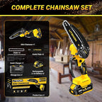 Mini Chainsaw with 1000 Watt High Power Motor, 36 FT/S Cordless Power Chainsaw with Auto-Oil System, 2025 Upgraded 6Inch 20V Electric Chain Saw with 2x2000mAh Battery & Quick Charger, 3 Chains