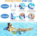 Pool Floats Adult - 2 Pack Inflatable Pool Floats Hammock, Multi-Purpose 4-in-1Pool Floats for Adults, Swimming Pool Water Hammock Lounge