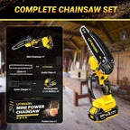 Cordless Mini Chainsaw Kit with 2000mAh Battery & Quick Charger & 2 Chains - 2025 Upgraded Best 6Inch Electric Chain Saw with Auto-Oil System, Brushles High Power Motor - Perfect for Gifts