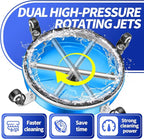 15" Pressure Washer Surface Cleaner with 4 Wheels - Coated Blue Stainless Steel Surface Cleaner for Pressure Washer Attachment for Concrete, Driveway, Patio, Sidewalk, Deck and Driveways - PWS15B