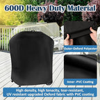 Cover for Charbroil Bistro Pro Electric Grill & Griddle, with Handle & Straps for 25302145 25302146 25302148 25302161, 600D Waterproof All Weather Resistant Electric Cover, Replace CB1250073P4