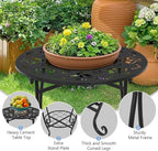 Metal Side Table, 18inch Round Side End Table, Outdoor Side Table Patio Bistro Table, Weather Resistant Portable Outdoor and Indoor End Table Drink Table for Garden Balcony Yard, 25" Height