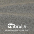 Sunbrella Square Corner Seat Cushions, 19" x 19" x 3", Set of 4, Indoor Outdoor Water Repellent Universal Chair Pads with Ties for Patio Furniture, Garden Dining Chairs, Cast Shale