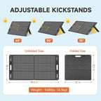 110W 18V Portable Solar Panel Kit,Portable Foldable Solar Panel,NextGen Solar Cell Up to 25% Conversion Rate,ETFE IP68 Waterproof & Dustproof for Power Station Outdoor Camping RV Trip
