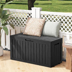 Outdoor Storage Box, Deck Box Waterproof 72 Gallon, Resin Outside Storage, Storage Bin for Package Delivery, Patio Furniture Cushion, Pool Accessories, Weatherproof and UV Resistant, Black