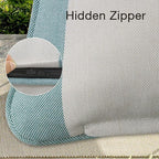Decorative Outdoor Water Repellent Throw Pillows with Inserts, Set of 4, 18" x18" Pillows for Patio, Backyard, Bed, Couch, and Patio Furniture, Turquoise Stripe