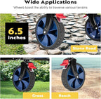VIVOHOME 200L Collapsible Wagon 300lbs Heavy Duty Folding Utility Garden Cart Foldable Beach Wagons Large Capacity for Camping Picnic - Blue