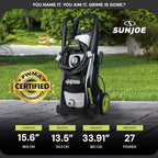 Sun Joe Electric Pressure Power Washer w/ 4 Nozzles & Foam Cannon, 2200 PSI (PWMA Certified), 1.1 GPM, 14.9-Amp Motor - Heavy-Duty Cleaning Machine for Patios, Decks, & Sidewalks, SPX3000-XT XTREAM