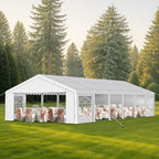 MFSTUDIO 20'x40' Party Tent, Outdoor Heavy Duty Party Tents with Removable Sidewalls, Large Canopy Tent Shelter for Outdoor Events Wedding Birthday, White