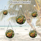 Stained Glass Window Hanging, Green Orange Snail Sun Catcher for Door Home Decor Suncatcher Christmas Mother's Day Birthday Gifts for Women Men Mom and Nana 11.8 in