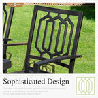 Sophia & William Patio Table and Chairs Set, Outdoor Dining Set for 6, 7 Piece Metal Patio Furniture, 60" Rectangular Table with Wood-Like Tabletop(Geometry)