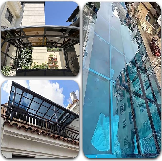 2mm Polycarbonate Sheet,Polycarbonate Greenhouse Panels,Roofing Transparent Insulation Daylighting Panels,Strong and not Easily Deformed,for Greenhouse Sheds Roofs,Carports.(Clear,3.3x32.8ft)