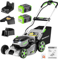 60V Self-Propelled Lawn Mower 21-Inch, Brushless Cordless Mower for Large Yards, Electric with LED Headlight, 2X5.0Ah Batteries & Rapid Charger