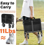 Wagons Carts Foldable - 360Lbs Collapsible Wagon Cart with Wheels Portable - Folding Wagon Lightweight for Camping, Sports, Travel, Picnic, Groceries, Shopping