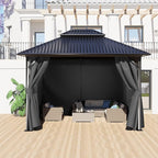 BPS 12' x 12' Gazebo Curtain Privacy 4-Panel Sidewall Outdoor Replacement Shade (Only Curtain)