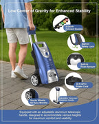 1600W Washer with 5Nozzles Set&Foam Cannon,16ft Hose,Adjustable Handle,Power Washer for Driveways, Cars, Fences, Decks, Patios&Outdoor Cleaning