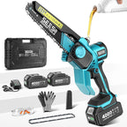 SEESII 8-Inch Cordless Mini Chainsaw, 2025 Upgraded Brushless Motor, Electric Chainsaw with 2×4000mAh Batteries, Tool-Free Chain Tension & Oiler, Handheld Saw for Fast Tree Branch Cutting（M8 Boost）