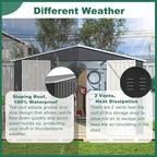 Favfurish Outdoor Storage Shed 10×12 FT,Metal Waterproof Tool Sheds with Lock and Key,Heavy-Duty Sheds Unit W/Doors and Vents,Galvanized Steel Garden House for Storing Bicycles,Barbeques,Black