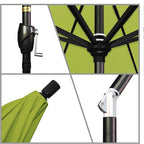 California Umbrella GSPT908302-5429 9' Round Aluminum Market, Crank Lift, Push Button Tilt, Black Pole, Sunbrella Macaw