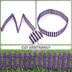 Mini Fairy Garden Fence, 35.5x2 Inch Cuttable Small Wood Picket Fence, DIY Miniature Accessories Decoration for Dollhouse, Crafts, Vegetable Platter, Cake(Dark Purple)