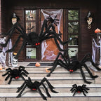 Halloween Giant Spider Decorations: 35/49/79 Inches Large Fake Scary Hairy - 3PCS Huge Plush Toy Props for Indoor Outdoor Creepy Lawn Garden Decor Black