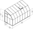 Palram Canopia Rion Sun Room 6 Ft. x 14 Ft. Solarium, Lean-to Greenhouse DIY Kit, Attach to House, Large Twin Wall Polycarbonate, 100% UV Protection for Porch, Patio Outdoors with Window Vent (White)
