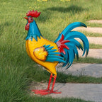Natelf Rooster Garden Statues Outdoor Decor Metal Chicken Sculpture, Yard Art for Patio, Porch, Backyard-Rustic Farmhouse Decoration Unique Gifts for Mom, Grandma, Garden Lovers