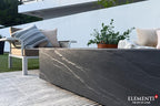 Elementi+ | Bundle Cape Town Gas Fire Pit Cast Concrete 56" Rectangular Fire Table, Outdoor Fire Pit Electronic Ignition | Canvas Cover, Fire Glass and Burner Lid Included | Dark Gray | Propane Gas