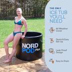 Lifepro NordPod Plus Portable Ice Bath Tub – Cold Plunge Recovery Tub for Athletes, Outdoor/Indoor Use – XL 80-Gallon Capacity with All-Weather Lid – Foldable Ice Pod for Cold Water Therapy