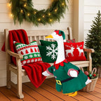 Christmas Porch Goose Outfits for 23 Inch Lawn Statue, Goose Costume for Plastic/Cement Statue Yard Patio Xmas Winter Decor