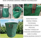 Reusable Yard Waste bags,Collapsible Leaf Bag with Gardening Gloves,Yard Debris Collapsible Bag With 4 Handles, for Leaves, Lawn Debris & Grass Clippings (14Gallon)