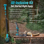 SEESII PS810 2-IN-1 Cordless Pole Saw & Mini Chainsaw, 8-inch Electric Saws Brushless with 2 x 4.0Ah Batteries, 16-Foot MAX, Chain Saw with Extension Pole for Wood Cutting Trimming Branch