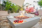AMS Fireplace | Modeno | Westport | Firepit Table | Cover and Lava Rocks Included | (Fuel: Liquid Propane - Light Gray)