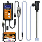 2000W Titanium Fully Submersible Portable Electric Inflatable Pool & Hot Tub Immersion Water Heater with GFCI, Temperature Control for Baptistry,Swimming Pool and Above Ground Pool