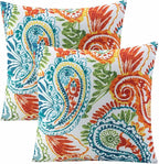 Outdoor Pillows, Pack of 2 Waterproof Decorative Throw Pillows with Inserts, 18”x18” Square Pillows for Bed, Couch, Sofa and Patio Furniture