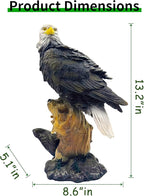 13.2" Real Eagle Statue, Funny Resin Bird Sculpture, Garden Outdoor Decor, Seabird Coastal Beach Accent, Eagle Pattern, Tropical Home Decor, Landscape & Patio Ornaments, Bald Eagle Gift