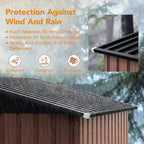 5X3X6.1 FT Garden Storage Shed with Frame Floor,Steel Tool Shed with Lockable Door, Anti-Corrosion Metal Shed for Backyard Patio Lawn (Light Wood Grain)