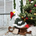 Suzile Winter Christmas Goose Outfit Dresses Clothes for 23" High Cement or Plastic Porch Goose Costume for Yard Lawn Outdoor Garden Patio Statue Xmas Santa Holiday Decor
