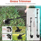 3-in-1 Cordless Pole Saw & Mini Chainsaw & Grass Trimmer, 21V Battery Powered 6 Inch Electric Pole Chainsaw, 12.3ft Max Reach, 5.5 LB Lightweight Pole Saws for Tree Trimming, Branch Cutting