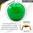 Amazing Gemstone Green Strawberry Quartz Crystal Ball with Stand - 2 Inches Crystal Sphere Meditation Balls for Witchcraft and Decorative Balls