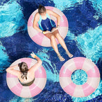 2PCS Large Swimming Pool Tubes Inflatable Pool Floats for Adult Swim Ring Floaties Inflatable Swimming Pool Raft Summer Beach Lounger Float Party Supplies